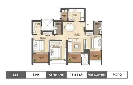 3 BHK-783 Sq.ft